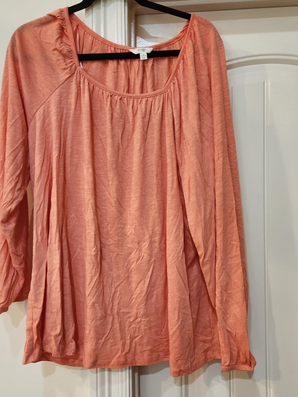 Terra & Sky Peach Gathered Scoop-Neck Tunic